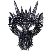 Karnaval maskası "Əjdaha" gümüşü rəngli, lateks